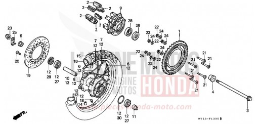 REAR WHEEL NX650N de 1992